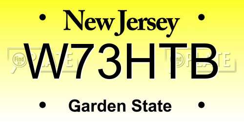 W73HTB New Jersey License Plate