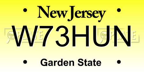 W73HUN New Jersey License Plate