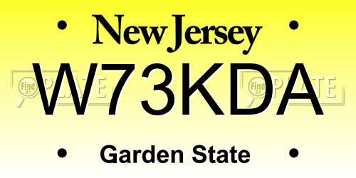 W73KDA New Jersey License Plate