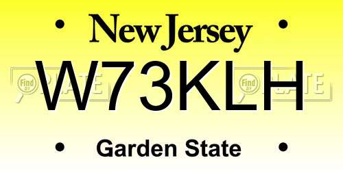 W73KLH New Jersey License Plate