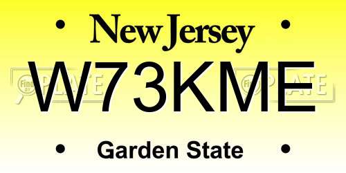 W73KME New Jersey License Plate