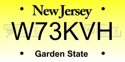 W73KVH New Jersey License Plate