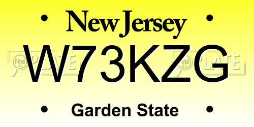 W73KZG New Jersey License Plate