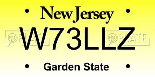 W73LLZ New Jersey License Plate