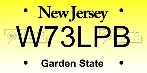 W73LPB New Jersey License Plate