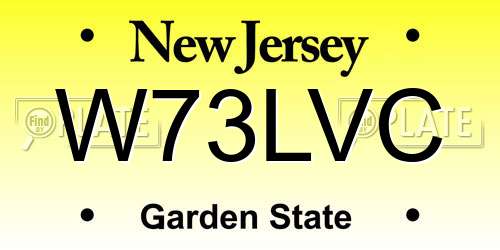 W73LVC New Jersey License Plate