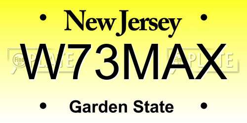 W73MAX New Jersey License Plate