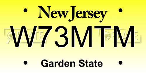 W73MTM New Jersey License Plate
