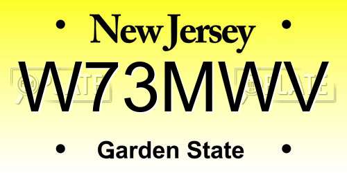 W73MWV New Jersey License Plate