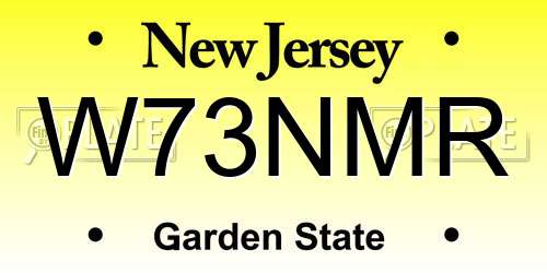 W73NMR New Jersey License Plate