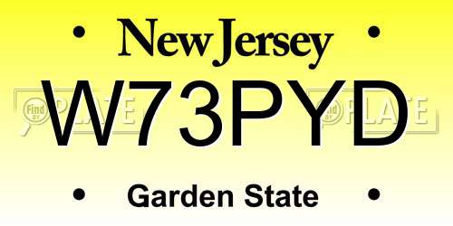 W73PYD New Jersey License Plate