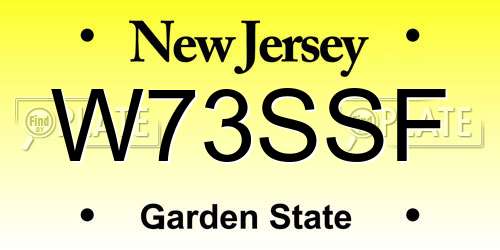 W73SSF New Jersey License Plate