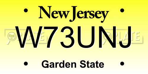 W73UNJ New Jersey License Plate