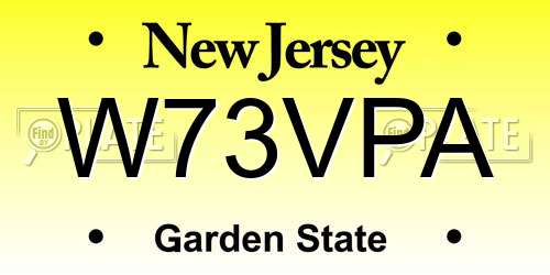 W73VPA New Jersey License Plate