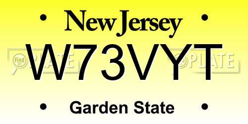 W73VYT New Jersey License Plate