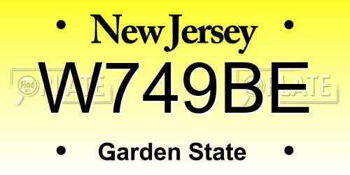 W749BE New Jersey License Plate