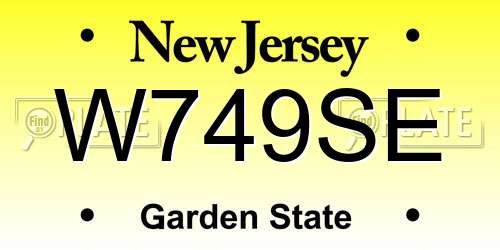W749SE New Jersey License Plate