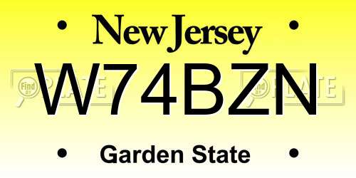 W74BZN New Jersey License Plate