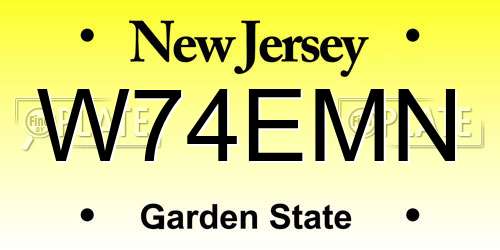 W74EMN New Jersey License Plate