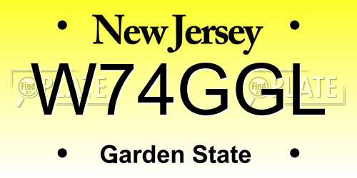 W74GGL New Jersey License Plate