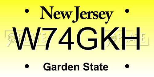 W74GKH New Jersey License Plate