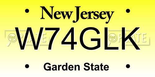 W74GLK New Jersey License Plate