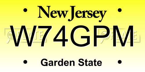 W74GPM New Jersey License Plate
