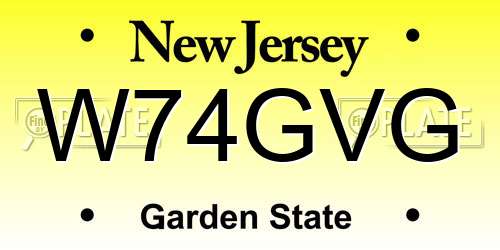 W74GVG New Jersey License Plate
