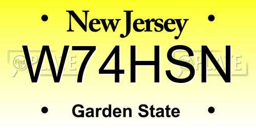 W74HSN New Jersey License Plate