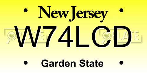 W74LCD New Jersey License Plate