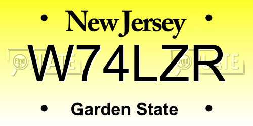 W74LZR New Jersey License Plate