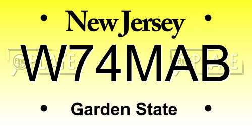 W74MAB New Jersey License Plate