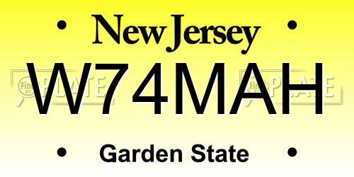 W74MAH New Jersey License Plate