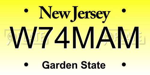 W74MAM New Jersey License Plate