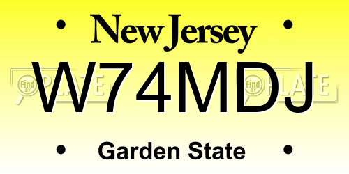 W74MDJ New Jersey License Plate