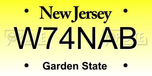 W74NAB New Jersey License Plate