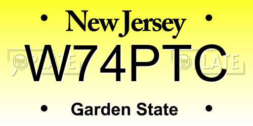 W74PTC New Jersey License Plate