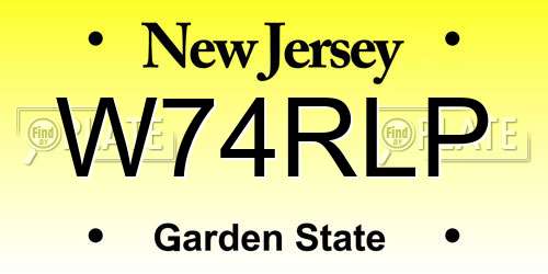 W74RLP New Jersey License Plate
