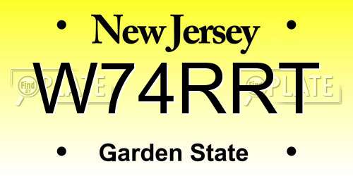 W74RRT New Jersey License Plate