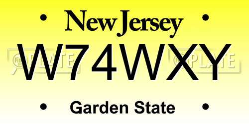 W74WXY license plate in NJ state