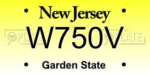 W750V New Jersey License Plate
