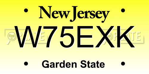 W75EXK New Jersey License Plate