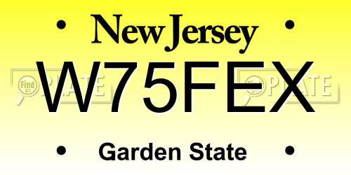 W75FEX New Jersey License Plate