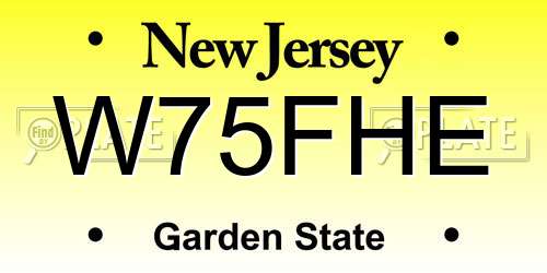 W75FHE New Jersey License Plate