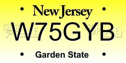 W75GYB New Jersey License Plate