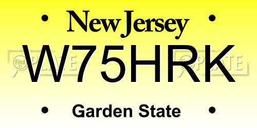 W75HRK New Jersey License Plate
