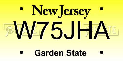 W75JHA New Jersey License Plate