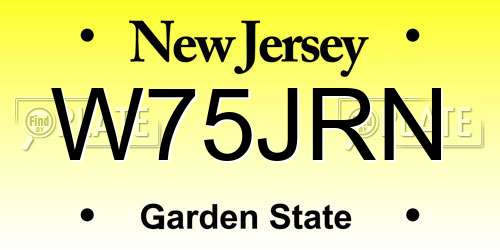 W75JRN New Jersey License Plate