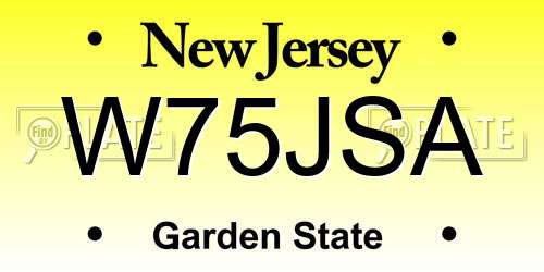 W75JSA New Jersey License Plate