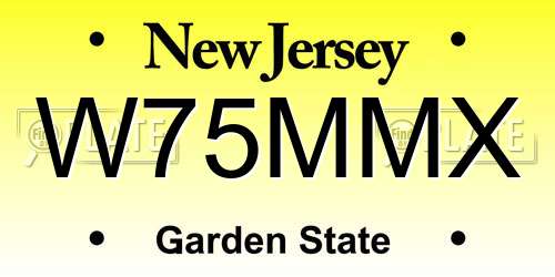 W75MMX New Jersey License Plate